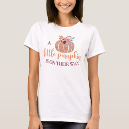 Floral Little Pumpkin Pregnancy Announcement Tシャツ
