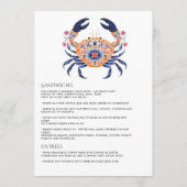 Floral Lobster Coastal Nautical Beach Wedding メニュー (裏面)
