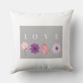 Floral LOVE Botanical Home Decor Gift クッション (裏面)