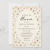 Floral Love In Bloom Bridal Shower 招待状 (正面)