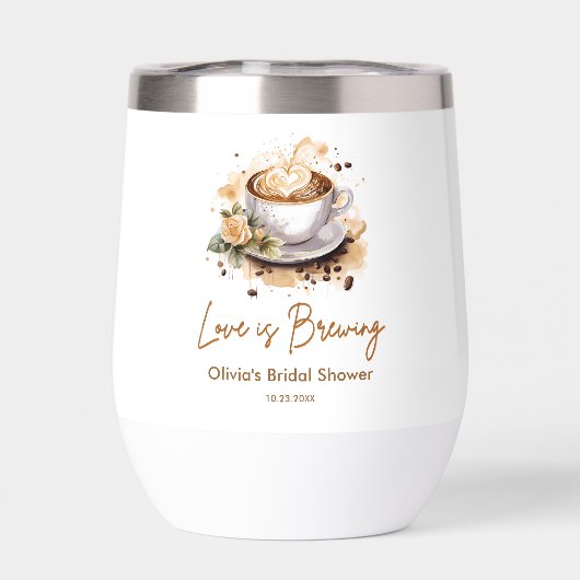 Floral Love is Brewing Brown Coffee Bridal Shower  (背面)