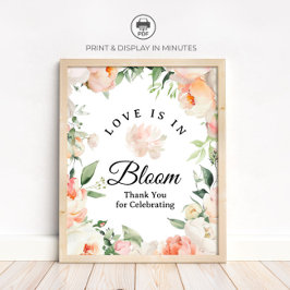 Floral Love is In Bloom - Thank You Sign ポスター