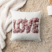 Floral 'LOVE' Pillow | Pink Cherry Blossom  クッション (ブランケット)