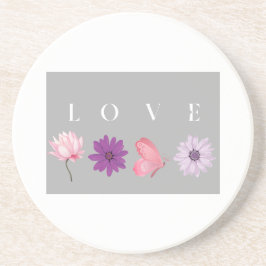 Floral Love Romantic Botanical Gift for Her コースター