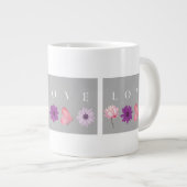 Floral Love Romantic Botanical Gift for Her ジャンボコーヒーマグカップ (正面右)