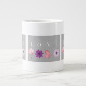 Floral Love Romantic Botanical Gift for Her ジャンボコーヒーマグカップ (正面)
