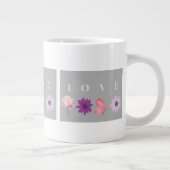 Floral Love Romantic Botanical Gift for Her ジャンボコーヒーマグカップ (右)