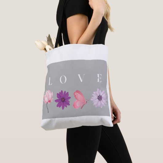 Floral Love Romantic Botanical Gift for Her トートバッグ (クローズアップ)
