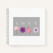 Floral Love Romantic Botanical Gift for Her ノートブック (正面)