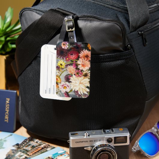 floral luggage tag ラゲッジタグ (正面&裏面)