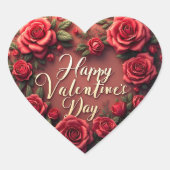 Floral Luxury Beautiful Love Modern Collection ハートシール (正面)