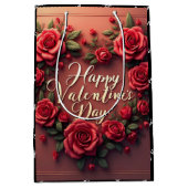 Floral Luxury Beautiful Love Modern Collection ミディアムペーパーバッグ (正面)