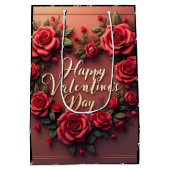 Floral Luxury Beautiful Love Modern Collection ミディアムペーパーバッグ (裏面)