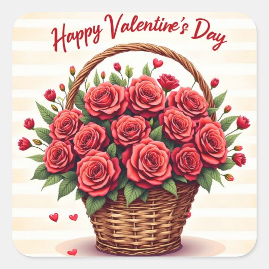 Floral Luxury Beautiful Love Trendy Collection スクエアシール (正面)