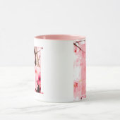 Floral M Initial Mug | Personalized Name & Traits マグカップ (中央)