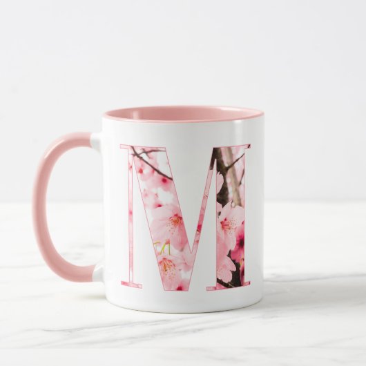 Floral M Initial Mug | Personalized Name & Traits マグカップ (左)