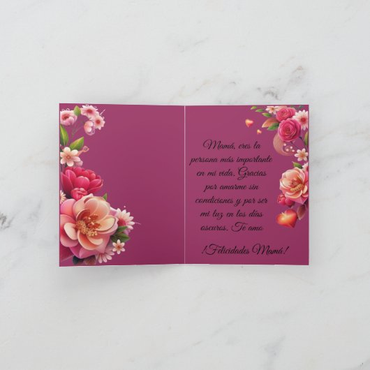 Floral Magic for Mom カード (内部)