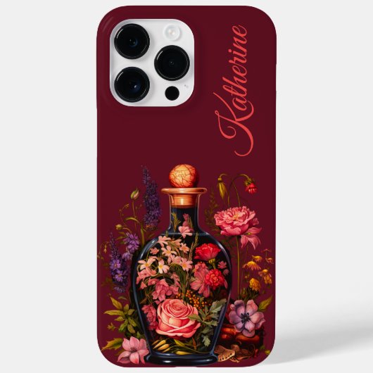 Floral Magic Potion - Witchy Vibes Custom Name Case-Mate iPhoneケース (裏面)