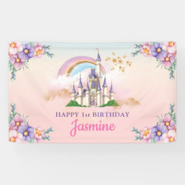 Floral Magical Princess Castle Backdrop / Banner 横断幕