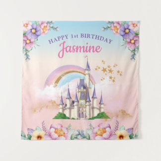 Floral Magical Princess Castle Backdrop & Tapestry タペストリー
