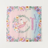 Floral Magical Unicorn Backdrop & Tapestry タペストリー (正面(横))