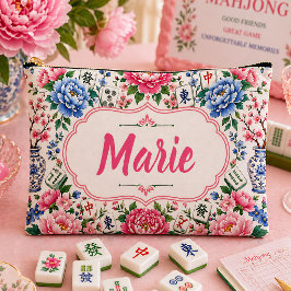 Floral Mahjong Tile Bag Personalized アクセサリーポーチ