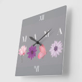 Floral Mama Butterfly Mother’s Day Gift, Birthday  スクエア壁時計 (傾斜)