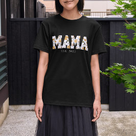 Floral Mama EST Custom Gift for Mom Tシャツ