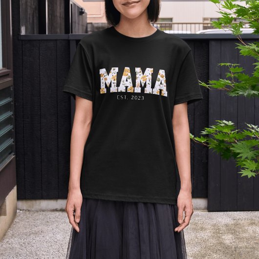 Floral Mama EST Custom Gift for Mom Tシャツ