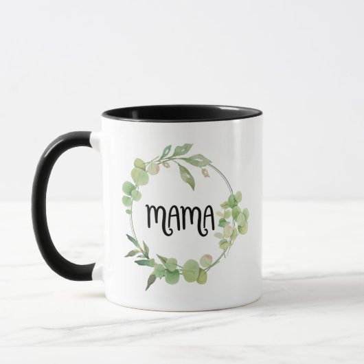 Floral Mama Typography Design マグカップ (左)