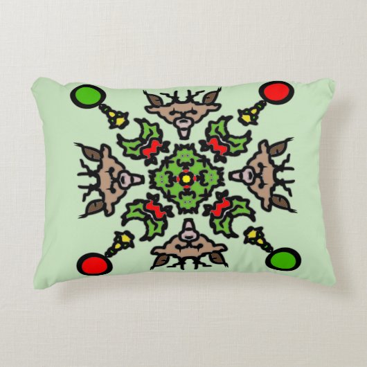 Floral Mandala Pattern アクセントクッション (正面)