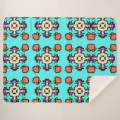 Floral Mandala Pattern シェルパブランケット (正面(横))