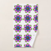 Floral Mandala Pattern バスタオルセット (ハンドタオル)