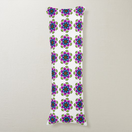 Floral Mandala Pattern ボディピロー (正面縦)