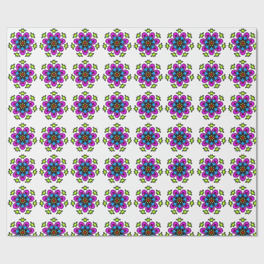 Floral Mandala Pattern ラッピングペーパー (フラット)