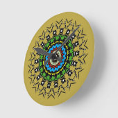 Floral Mandala Seamless ラウンド壁時計 (傾斜)