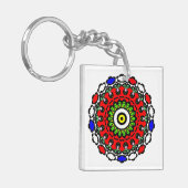 Floral Mandala Seamless Pattern キーホルダー (正面左)
