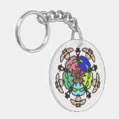 Floral Mandala Seamless Pattern キーホルダー (正面左)