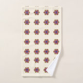 Floral Mandala Seamless Pattern バスタオルセット (ハンドタオル)