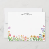 Floral Meadow Note Card 招待状 (正面)