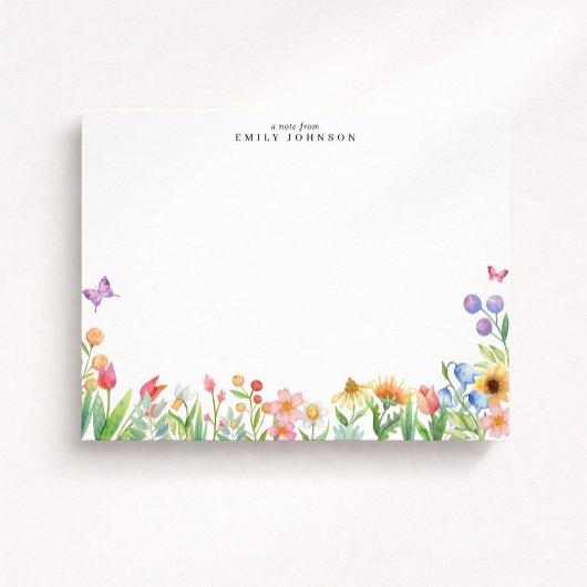 Floral Meadow Note Card 招待状