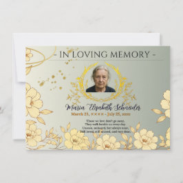 Floral Memorial Card - Sympathy keepsake  サンキューカード