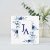 Floral Memorial Invitation 5.25" Square Flat Card 招待状 (スタンド正面)