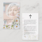 Floral Memorial Prayer Cards 名刺 (正面/裏面)