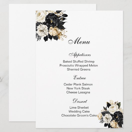 Floral Menu Card メニュー (正面/裏面)