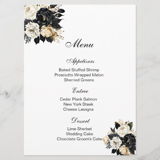 Floral Menu Card メニュー (正面)