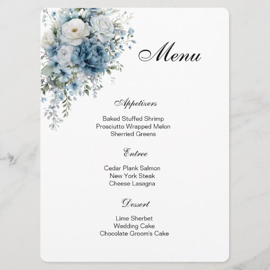 Floral Menu Card メニュー (正面)