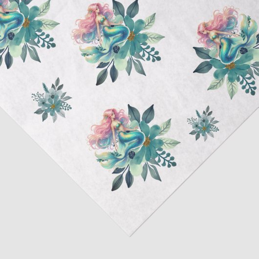 Floral Mermaid Decoupage For Shells 薄葉紙 (詳細)