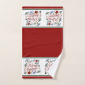 Floral Merry Christmas Bath Towel Set バスタオルセット (ハンドタオル)