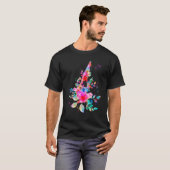 Floral Microscope Medical Laboratory Tools Microbi Tシャツ (正面フル)